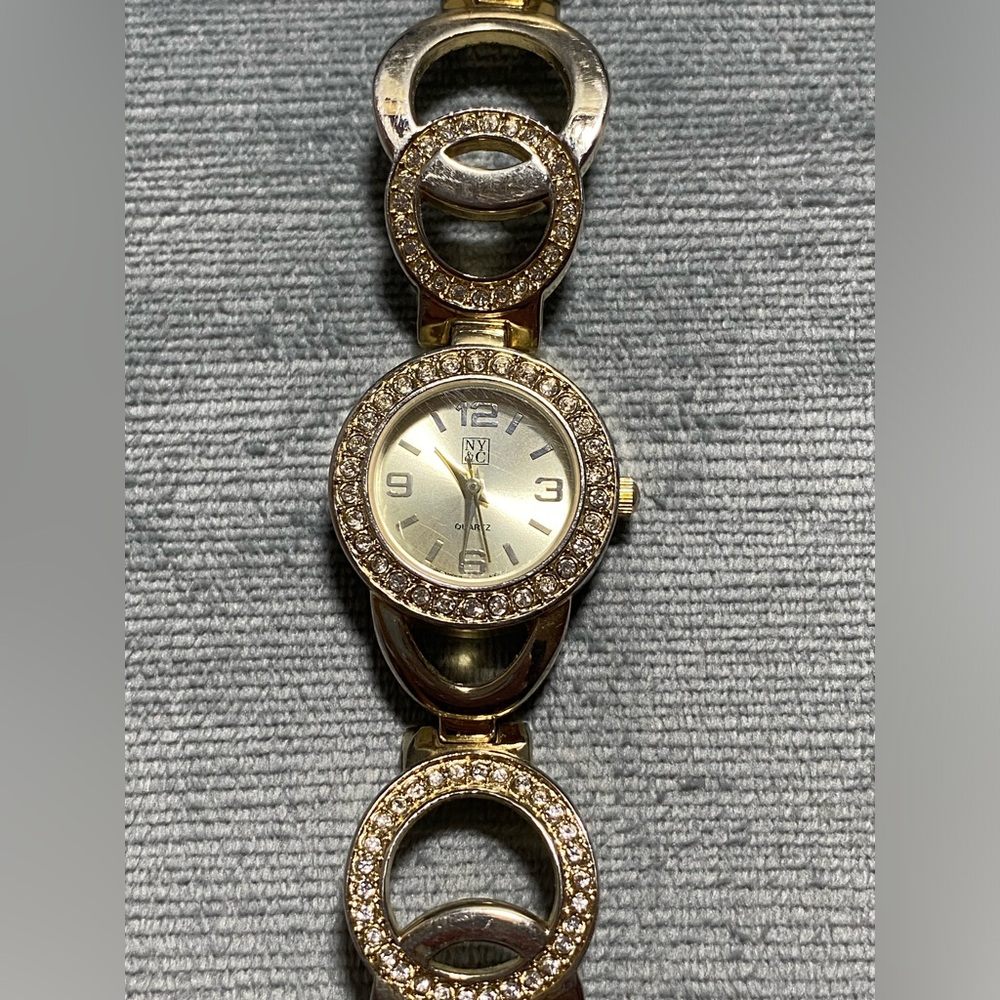 New York and Company watch gold and gemstone 7.5”, new battery EUC￼ - Picture 11 of 12